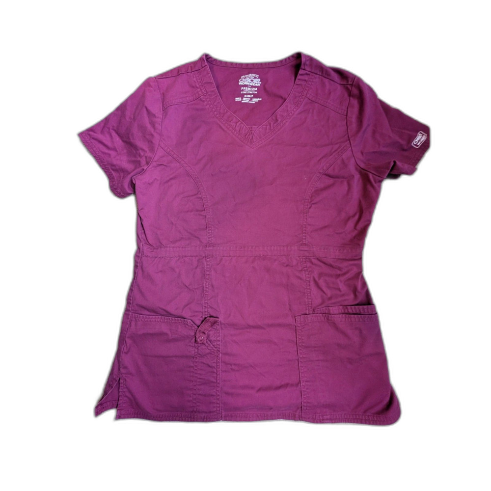 Cherokee Women's Core Stretch Burgundy Scrub Top (S)